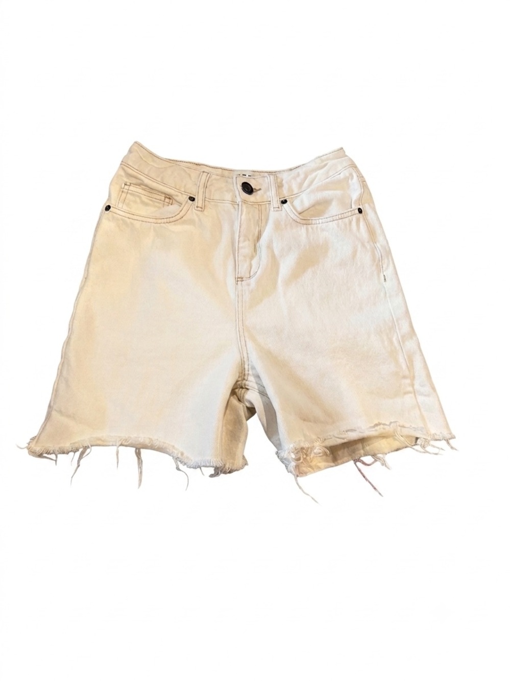 BDG / Women’s High-Rise Raw Hem Denim Shorts - Cream/ 26
